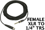 Female XLR to 1/4" TRS